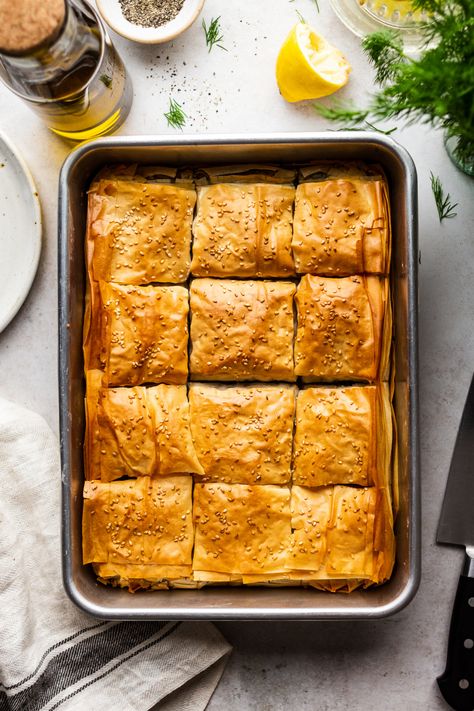 Easy vegan spanakopita - Lazy Cat Kitchen Vegan Spanakopita, Greek Spinach Pie, Lazy Cat Kitchen, Vegan Greek, Cat Kitchen, Spinach Pie, Vegan Meal, Lazy Cat, Finger Food