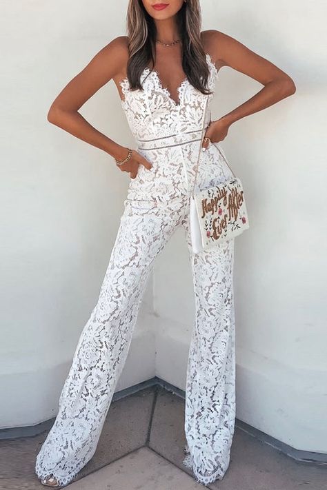 Wedding After Party Outfit For Bride, Bride Wedding Shower Outfit, Yalda Dress, Summer Bridal Shower Outfit, Wedding Jumpsuit The Bride, Bridal Shower Looks, Wedding Rehearsal Outfit, Wedding Shower Outfit, White Jumpsuit Wedding