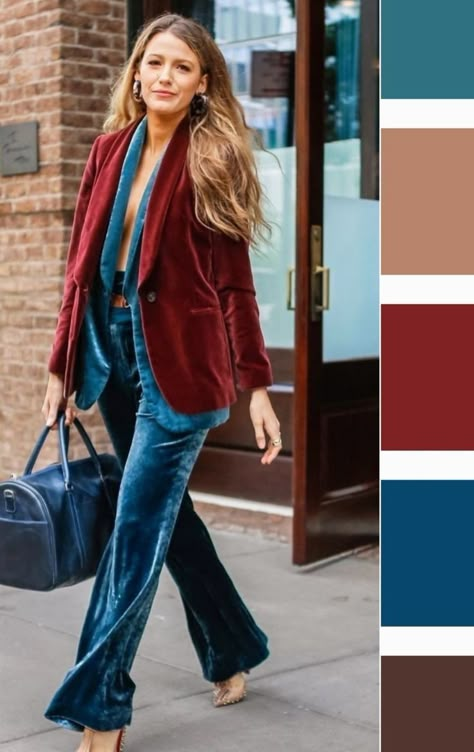 Deep Winter Palette Outfits, Autumn Color Palette Fashion, Preppy Chic Outfits, Colour Combinations Fashion, Burgundy Outfit, Color Combos Outfit, Color Blocking Outfits, Color Combinations For Clothes, Color Trends Fashion