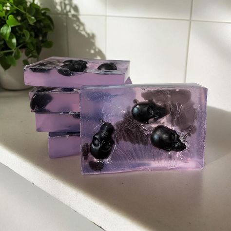 Get ready for a spook-tacular treat with our Marshmallow Spooky Halloween Soap! This soap features spooky black skull embedded in the purple soap to add a touch of eerie spooky delight. Perfect for adding a festive touch to your home or gifting to friends, this soap is a must-have for the Halloween season. Embrace the magic and mystery of Halloween with every lather! Specially priced at $5 each. Limited quantities, posted until sold out https://rusticbotanistbath.etsy.com/listing/179384... Purple Soap, Soap Embeds, Halloween Soap, Magic And Mystery, Spooky Black, Skull Halloween, Best Soap, Black Skull, Black Skulls