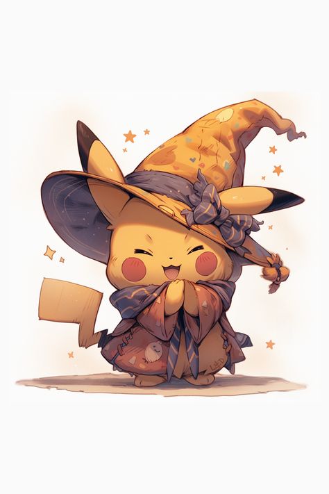 $4.99 Pikachu Sticker, Halloween Pikachu, Pikachu Halloween, Pokemon Universe, Pokemon Anime, Mystical Forest, Type Pokemon, Halloween Magic, Witch Costume