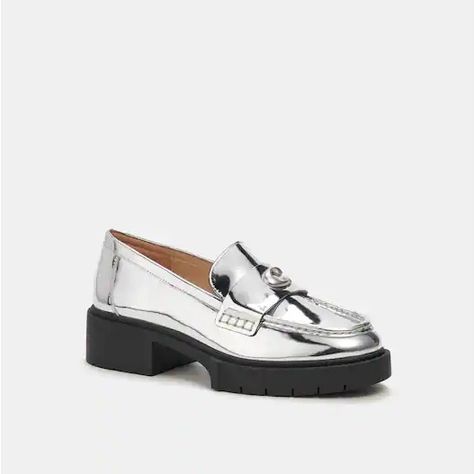 Discover great products at the best prices at Dealmoon. Coach Leah Loafer. Price:$225.00 at Coach Sling Bag Mini, Metallic Loafers, Coach Outlet, Signature Hardware, 90s Inspired, Mirror Mirror, Sneaker Heels, Spring Shoes, Lug Sole