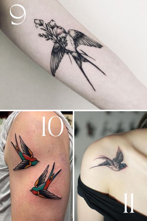 Sparrow With Lillies Tattoo, Lorraine, Female Sparrow Tattoo, Vintage Bird Tattoos For Women, Sparrow Tattoo Women, Collarbone Bird Tattoo, Elegant Bird Tattoos, Bird Tatoos Woman Arm, Lilly And Sparrow Tattoo