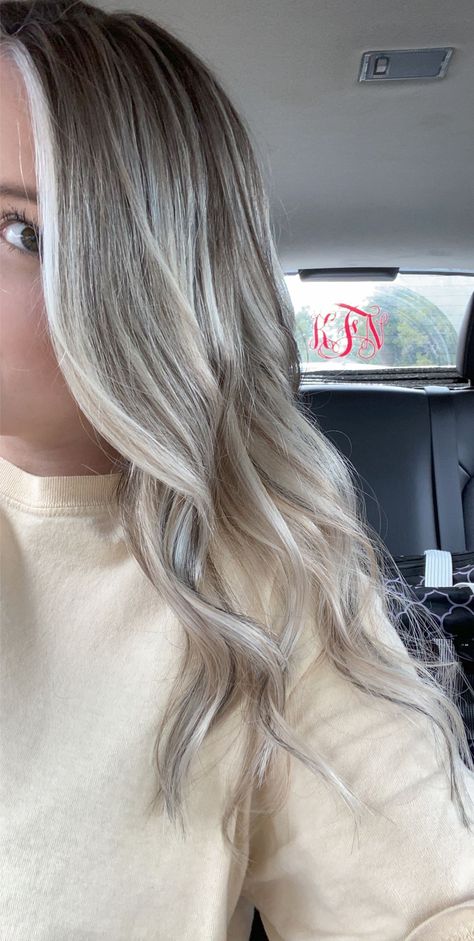 Babylights And Lowlights Blonde, Short Thick Hair Color Ideas, Brown Hair With Icy Blonde Balayage, Hair With Natural Roots, Blonde Hair Brown Lowlights Fall, Ash Brown Highlights On Blonde Hair, Hair Colors 2023 Fall, Ash Fall Hair Color, Icy Blonde Hair Ideas