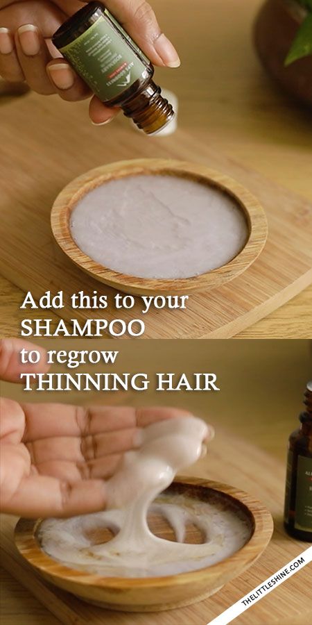 One essential oil to regrow thinning hair - The Little Shine Natural Remedy For Thinning Hair, Just Nutritive Hair Growth, Diy Shampoo For Thinning Hair, Treatments For Thinning Hair, Diy Hair Thickener, Best Way To Thicken Hair, Remedies For Hair Thinning, Naturally Thicken Hair, Essential Oils For Thinning Hair