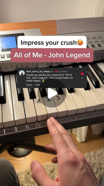 Fabrice Breuss | Piano Tutorials on Instagram: "All of Me - John Legend ❤️ (Full Intro Tutorial) Let me know if this was helpful 🙏 . #piano #tutorial #pianolessons #allofme #johnlegend" All Of Me Piano, All Of Me, Piano Tutorial, I John, January 4, John Legend, Piano Lessons, Your Crush, Let Me Know