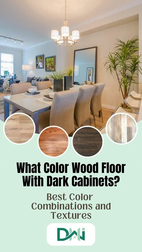 Lvp Flooring With Wood Cabinets, Flooring With Dark Cabinets, Floor With Dark Cabinets, Hardwood Floors In Bathroom, Dark Brown Kitchen Cabinets, Dark Oak Cabinets, Kitchen Cabinets And Flooring, Dark Brown Kitchen, Best Color Combinations