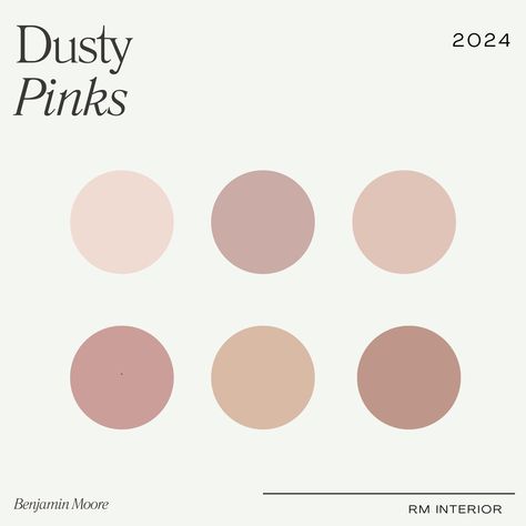 2024 Dusty Pinks Paint Colour Palette | Benjamin Moore | Interior Design | Paint Colour Selection | E-Design PDF | Shop the Look | Paint Names | Paint Swatches Transform your space with the delicate charm of our **Dusty Pinks Benjamin Moore Paint Palette**. This carefully curated collection features a harmonious blend of soft pink hues, each selected to bring warmth, elegance, and a touch of modern sophistication to your home. Whether you're looking to create a serene bedroom retreat, a welcomin Dusty Pink And Mustard Bedroom, Dusty Pink Feature Wall Bedroom, Retro Pink Paint Color, Pinky Brown Paint, Light Dusty Rose Paint Color, Dusty Coral Paint, Mauve Paint Colors Sherwin Williams, Soft Pink Paint Color, Dusty Pink Paint Color