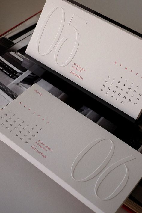 Branding Stationery Design, Calander Design Ideas, Calender 2024 Designs, Calendar Design Ideas Creative, Table Calendar Design, Calendar Design Inspiration, Letterpress Calendar, Mailer Design, Calendar Design Template