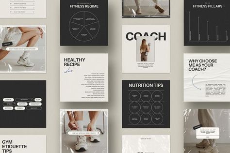 Social Media Templates by Emma Coaching Brand, Instagram Branding Design, Fitness Coaching, Instagram Square, Online Fitness Coaching, Coach Instagram, Fitness Photoshoot, Online Fitness, Social Media Pack