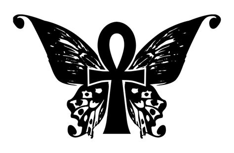 Eyes Of Horus Tattoo, Eyes Of Horus, Butterfly Wing Tattoo, Ankh Tattoo, Horus Tattoo, Tattoo Butterfly, Black Girls With Tattoos, Tattoos For Black Skin, Pretty Tattoos For Women