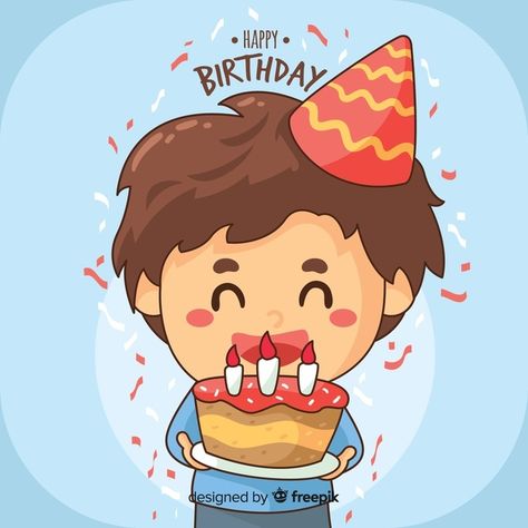 Happy Birthday Little Boy, Birthday Celebration Decorations, Happy Birthday Illustration, Birthday Wishes For Kids, Happy Birthday Boy, Happy Birthday Kids, Background Birthday, Ideas Cumpleaños, Party Cartoon