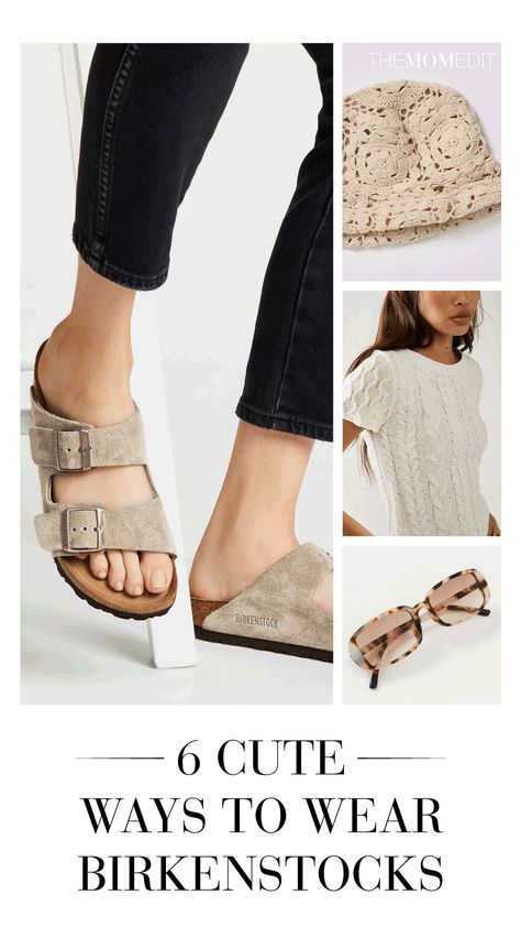 6 SUMMER OUTFIT IDEAS FOR YOUR GO-TO BIRKENSTOCKS | Basic Birkenstocks? Here are 6 cute summer outfit ideas that'll make your go-to summer sandals feel new & exciting again. | #TheMomEditStyle #CuteOutfitIdeas #Birkenstocks #BirkenstockOutfitIdeas #SummerOutfitIdeas #CuteSummerOutfits #SpringOutfit #CuteSpringOutfit #Clogs #Sandals #SpringClothes #SummerClothes #BirkenstockSandals #BirkenstockClogs #BigBuckleSandals #SummerSandals Brown Birkenstock Outfit Summer, Birkenstock Milano Outfit Women, Pants With Birkenstocks, Women Birkenstock Sandals Outfits, Outfits With Birkenstocks Sandals, Womens Birkenstocks Outfit, How To Style Birkenstocks, Taupe Birkenstock Outfit, Cute Birkenstock Outfits