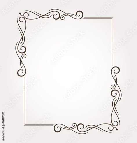 Stock Image: Fancy frame and page decoration. Vector illustration Border Design On Lined Paper, Aesthetic Boarders, Aesthetic Boarders Designs, Boarders Designs, Calligraphy Borders, Boarders Designs For Projects, Book Cover Page Design, Quilt Motifs, Fancy Frame