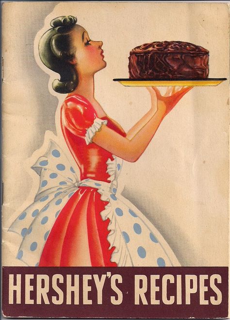 More Cooking Booklets Hershey Recipes, Vintage Housewife, Cake Illustration, Etiquette Vintage, Lady Art, Postal Vintage, Retro Housewife, Vintage Baking, Vintage Cooking