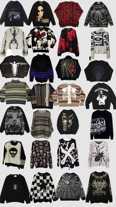 #sweaters #grungefairycore #grunge #alt #sweater Alt Sweater, Funky Sweaters, Sweaters Outfit, Aesthetic Sweaters, Grunge Fairycore, Funky Fashion, Sweater Outfits, Aura, Lookbook