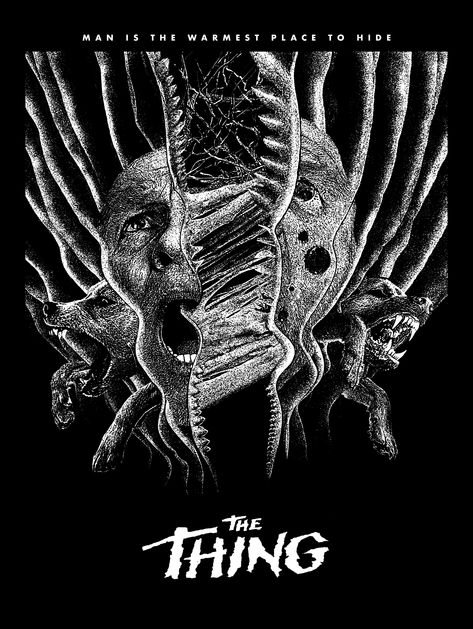 The Thing 1982 Monster, The Thing John Carpenter's, John Carpenters The Thing, Carpenter Tattoo, Occult Movies, The Thing Movie Poster, Creature Movie, The Thing 1982, Spooky Movies