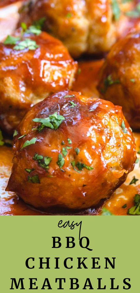 These BBQ chicken meatballs are delicious, healthy, freezable and can be made in under 30 minutes. Ground Chicken And Turkey Meatballs, Bbq Chicken Meatballs Crockpot, Barbecue Chicken Meatballs, Ground Chicken Meatballs Crockpot, Low Calorie Chicken Meatballs, Frozen Chicken Meatball Recipes, Carnivore Ground Chicken Recipes, Ground Chicken Meatballs Recipes, Chicken Meatball Meals