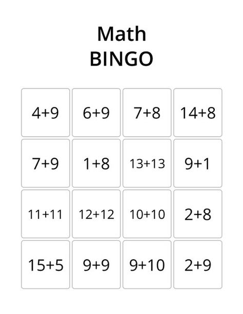 Math Bingo Math Bingo, Printable Bingo Cards, Free Printable Bingo Cards, Bingo Printable, Simple Math, 3rd Grade Math, Grade 5, Word List, Bingo Cards