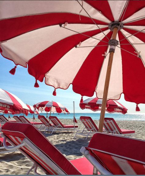 Red Beach Umbrella, Nantucket Bike Basket, Saint Tropez Beach, Bike Baskets, White Umbrella, Adventure Lifestyle, Red Beach, Red Umbrella, Bike Basket