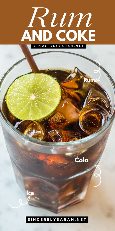 🥃 If you're a fan of classic cocktails, you can't go wrong with a Rum and Coke! This simple yet flavorful drink has been a favorite for generations. Learn how to create the perfect balance of rum and cola, plus some fun twists to try. Whether you're hosting a casual get-together or enjoying a quiet evening, Rum and Coke is the ideal choice for any occasion. 🍻 Fall Cocktails Easy, Grenadine Cocktail, Mint Chocolate Chip Cupcakes, Caramel Apple Sangria, Rum And Coke, Pumpkin Cheesecake Cookies, Caramel Apple Cookies, Easy To Make Cocktails, Peach Cocktail