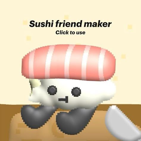 Just realized it looks like it’s eating itself 💀 Sushi Friend Maker, Free Websites To Play Games, Cutecore Games, Cute Games To Download, Cute Games To Play, Stuff To Do When Bored, Cute Websites, Pic Crew, Secret Game