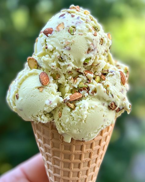 "This ice cream is a family favorite! It's creamy, nutty, and bursting with flavor. Perfect for hot days or any celebration!  Ingredients:  - Almonds - Pistachios - Heavy cream  For the full list of ingredients and instructions, Link in first comment [👇] [👇]  Get ready for a delightful treat that's easy to make and impossible to resist! Your taste buds will thank you!   #IceCreamLovers #AlmondPistachio #HomemadeIceCream #SweetTreat #NuttyDelight" Blackberry Cheesecake, Cheesecake Trifle, Pistachio Ice Cream, Ice Cream At Home, Strawberry Kiwi, Vanilla Bean Ice Cream, Just Saying, Coconut Lime, Banana Split