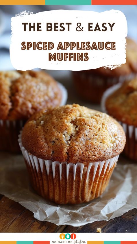 Whip up these Easy Spiced Applesauce Muffins for a cozy and delicious treat! Made with applesauce, warm spices, and nuts, they're perfect for breakfast or a snack. Moist, flavorful, and simple to make, these muffins will fill your home with a comforting aroma and satisfy your sweet cravings. Whether you're baking for your family or yourself, these muffins are sure to become a favorite. Pin this recipe now and enjoy a taste of homemade goodness! Spiced Applesauce Muffins, Applesauce Muffins Taste Of Home, Best Ever Muffin Recipes, Oatmeal Spice Muffins, Best Applesauce Muffins, Gluten Free Applesauce Muffins Recipes, Banana Bread Muffins With Applesauce, Oat Flour Applesauce Muffins, Easy Healthy Cupcake Recipes