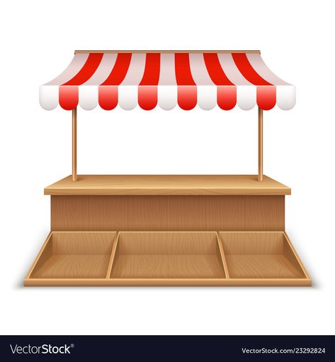 Empty Market Stall, Emoji Trend, Striped Awning, Market Illustration, Kotak Bento, Emoji Challenge, Market Art, Counter Desk, Market Stands