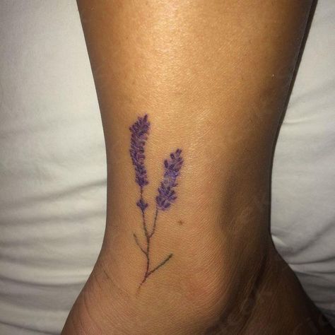 tattoo lavender flower flowers small tattoos google search il meaning arm Color Tattoos On Dark Skin Flowers, Purple Tattoo On Dark Skin, Bouquet Tattoo Color, Lavender Bouquet Tattoo, Purple Tattoo Ink, Tattoo Lavender, Purple Tattoo, Purple Flower Tattoos, Dark Skin Tattoo