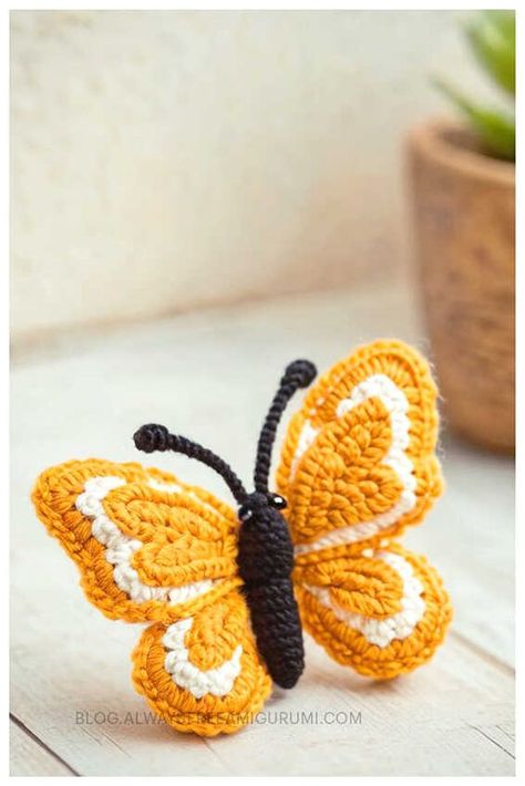 Amigurumi Butterfly Crochet Free Pattern Tiny Crochet Butterfly Pattern, Mini Crochet Butterfly Free Pattern, Crochet Mini Butterfly, Crochet Butterfly Stuffed Animal, Crochet Butterfly Keychain Free Pattern, Crochet Butterfly Free Pattern Amigurumi, Butterfly Amigurumi Free Pattern, Butterfly Crochet Pattern Free, Butterfly Crochet Pattern