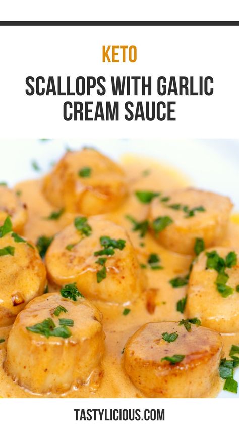 Keto Bay Scallop Recipes, Keto Scallops Recipes, Low Carb Scallop Recipes, Keto Scallop Recipes, Keto Scallops, Sauce For Scallops, Garlic Scallops Recipe, Keto Cleanse, Best Scallop Recipe