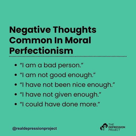 Moral perfectionism involves setting unrealistically high ethical standards, leading to persistent self-criticism and dissatisfaction when these standards aren’t met. To overcome it, start by setting realistic goals, aiming for progress rather than perfection. Practice self-compassion by accepting mistakes as part of personal growth. Reflect on your core values, focusing on what truly matters instead of chasing unattainable ideals. Finally, recognize when the pursuit of perfection becomes cou... Moral Perfectionism, Realistic Goals, Bad Person, Perfectionism, Self Compassion, Core Values, Negative Thoughts, Personal Growth, Dream Life