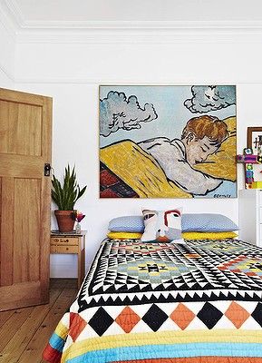 Statement Art Bedroom, Art Above King Bed, Bromley Art, David Bromley, All White Background, Colorful Bedroom, Lucky Boy, Bedroom Colour, Children Room Boy