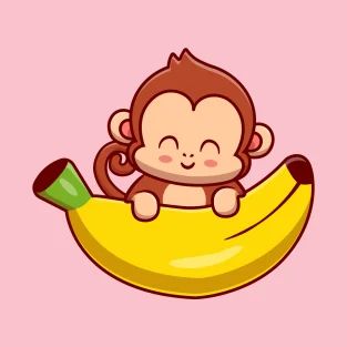 Cute Monkey Holding Banana Cartoon T-Shirt Banana Cartoon Cute, Monkey Drawing Easy, Cute Monkey Cartoon, Banana Ideas, Milk Drawing, Kawaii Inspiration, Banana Cartoon, Monkey Icon, Congratulations Images