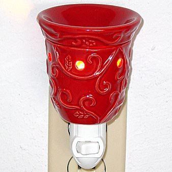 PlugIn Tart Burner  Red Design * See this great product. (This is an affiliate link) Burgundy Design, Tart Burner, Ceramic Incense Holder, Wordpress Design, Red Design, Wax Warmers, Candle Accessories, Fragrance Wax, Yankee Candle