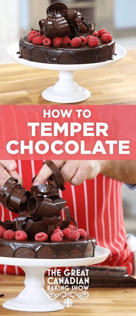 Canadian Baking, Temper Chocolate, British Baking Show Recipes, British Bake Off Recipes, Homemade Chocolates, Bake Off Recipes, Diy Foods, Cake Techniques, Baking Techniques