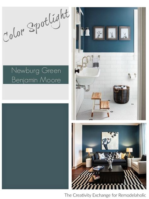 Color Spotlight: Benjamin Moore Newburg Green Benjamin Moore Normandy Blue, Benjamin Moore Newburg Green, Newberg Green Benjamin Moore, Newburg Green Benjamin Moore, Normandy Benjamin Moore, Teal Paint Colors, Benjamin Moore Gray, Teal Paint, Spot Light