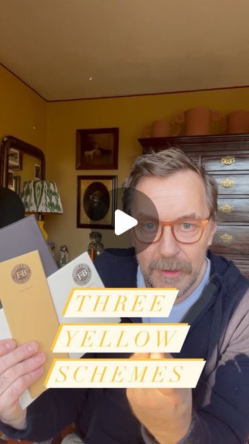 Farrow & Ball on Instagram: "Today @paddy_od_1 is sharing three schemes using three of our different yellows to inspire those of you who may be nervous to use these shades. Do you need further decorating advice? Ask away in the comments.   1. A classic hallway scheme of #Hay on the walls paired with #CardRoomGreen on the staircase with #JamesWhite on the ceiling and trim 2. Great for a small kitchen, opt for #Babouche on the lower cabinets and take #SchoolHouseWhite across everything else including the walls and woodwork 3. A calming bedroom scheme of #Cane on the walls paired with #OffWhite on the ceiling. Use #TannersBrown as an accent to bring this combination to life   #FarrowandBall #paintcolours #yellowinteriors" Yellow Hall Stairs And Landing, Sudbury Yellow Farrow And Ball Kitchen, Hay Farrow And Ball Bedroom, Farrow And Ball Dorset Cream, Dutch Orange Farrow And Ball, Farrow And Ball Hay Bedroom, Farrow And Ball Yellow Living Room, Farrow And Ball India Yellow Living Room, Cane Farrow And Ball