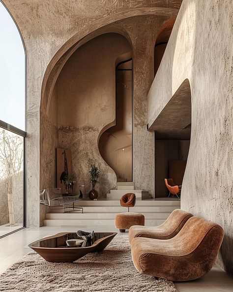 Earth Tones Design, Cave Interior Design, Earth Tone Style, Cozy House Exterior, Clay Architecture, Earth Tones Fashion, Brutalist Interior, Islamic Journal, Oasis Springs