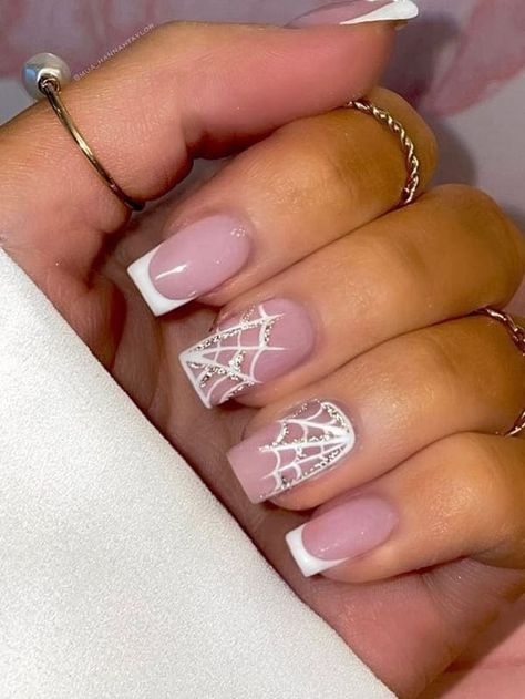 Halloween Birthday Nails, Spider Web Nails, Web Nails, Holloween Nails, Halloween Nails Easy, Halloween Acrylic, Cute Halloween Nails, Halloween Acrylic Nails, Girly Acrylic