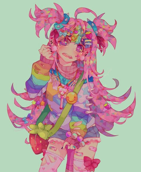 Colorful Clothes, A Drawing, Pink Hair, A Girl, Deviantart, Hair, Anime, Pink, Clothes