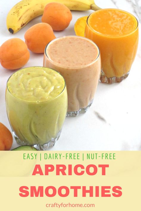 Apricot Smoothies Apricot Smoothie Recipes, Gluten Free Smoothie, Cheap Diet, Apricot Smoothie, Banana Apple Smoothie, Fresh Drink, Smoothies Vegan, Apricot Recipes, Dairy Free Smoothies