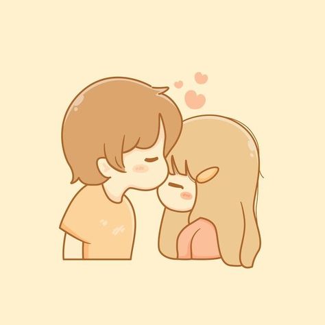 Cute Cheek Kiss Couple Cartoon, Kissing Couples In Couch Cartoon, Couple In Love Art, Cute Kissing Drawing, Cute Kiss Sticker, Cute Love Cartoons Kiss, Lovers Drawings Cute, Cute Chibi Couple Kawaii, Couple Kiss Drawing