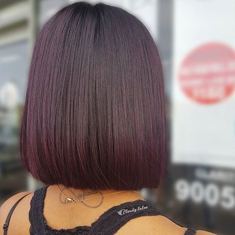 A subtle dark plum infusion via @claritybeauty using #luxurycolour. ❤️❤️ #hairinspo #TheNAKCollective #NAKhair Dark Plum Brown Hair, Plum Brown Hair, Dark Plum Hair, Mahogany Hair, Hair Color Plum, Dark Purple Hair, Plum Hair, Nails Dark, Short Dark Hair