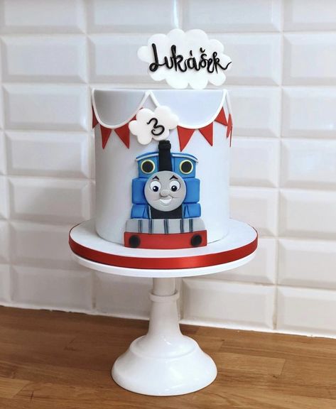 Train Birthday Party Cake, Thomas Train Birthday Cake, Thomas And Friends Cake, Thomas Birthday Cakes, Train Birthday Party Decorations, Train Birthday Theme, Thomas The Train Cake, Thomas Train Birthday, 3rd Birthday Party For Boy