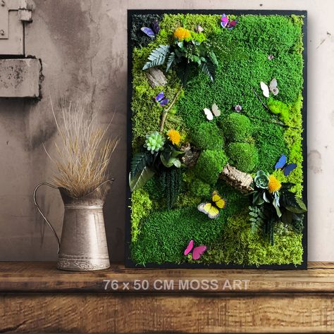 Moss Ceiling, Moss Artwork, Preserved Moss Wall Art, Preserved Moss Wall, Fake Moss, Living Wall Art, Succulent Wall Art, Textured Panels, Moss Wall Art