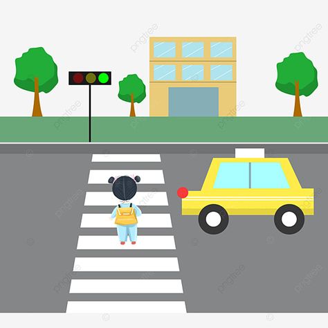 Road Safety Poster, Road Drawing, Road Rules, Safety Posters, Action Verbs, Sign Materials, Cross Roads, Simple Graphic, Car Drawings