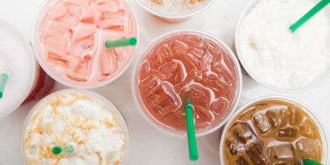 10 Off-Menu Starbucks Drinks Your Barista Is Secretly Drinking  - Delish.com Essen, Low Carb Starbucks Drinks, Different Drinks, Healthy Starbucks Drinks, Secret Starbucks Drinks, Healthy Starbucks, Starbucks Secret Menu, Starbucks Drinks Recipes, Starbucks Drinks