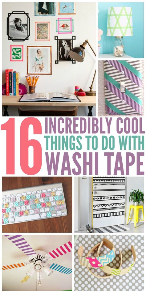 These Washi tape diys are super cute and so easy anyone could do them, even me! Organisation, Washi Tape Picture Frames, Diy Washi Tape Storage, Washi Tape Wall Decor, Diy Washi Tape Crafts, Washi Tape Frame, Wash Tape, Washi Tape Wall, Washi Tape Uses